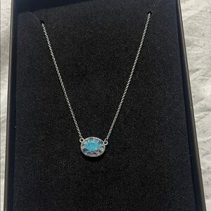 Dazzling Silver Necklace with Blue Stone